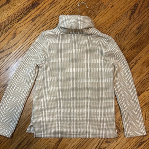 Women’s J.Crew Factory Beige and White Funnel Neck Pullover, size: small - Picture 3 of 4